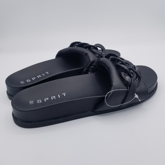 Esprit Della Black Slides Sandals NWOT size 6.5 - Picture 7 of 10